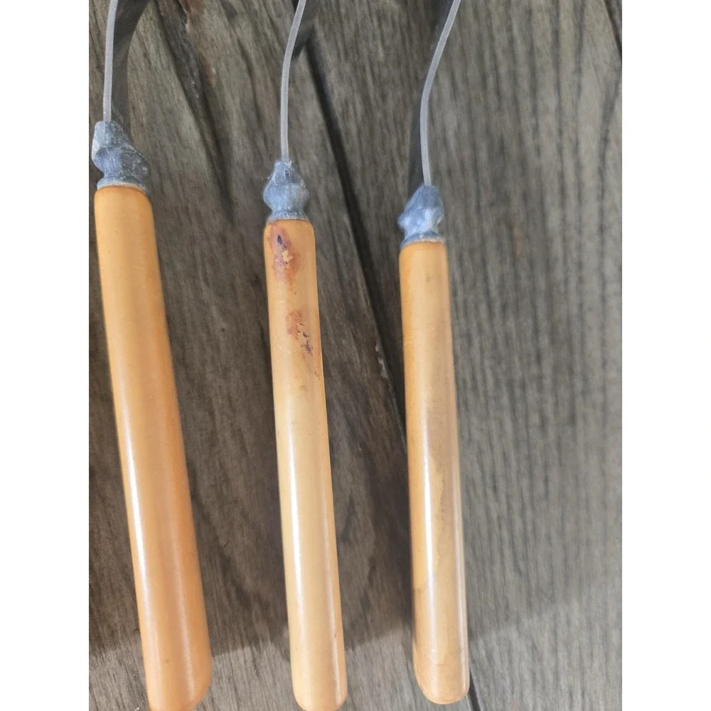 Vintage Butterscotch Bakelite 6 Forks Flatware Set Stainless Steel Art Deco MCM